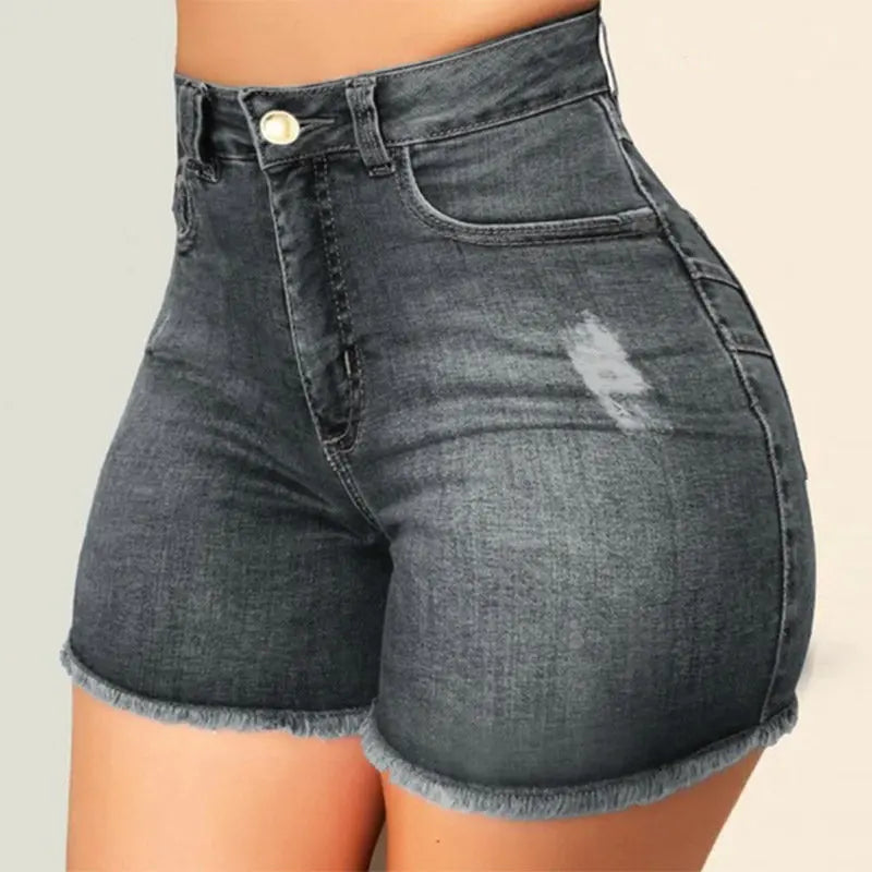 Summer Women's Hot Shorts High Waist Solid Color Woman Denim Shorts For Women Jean Shorts
