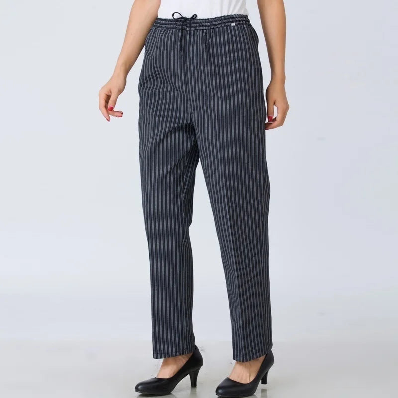 Chef Pants Chefs Plaid StripeTrousers Women Cooking Uniform