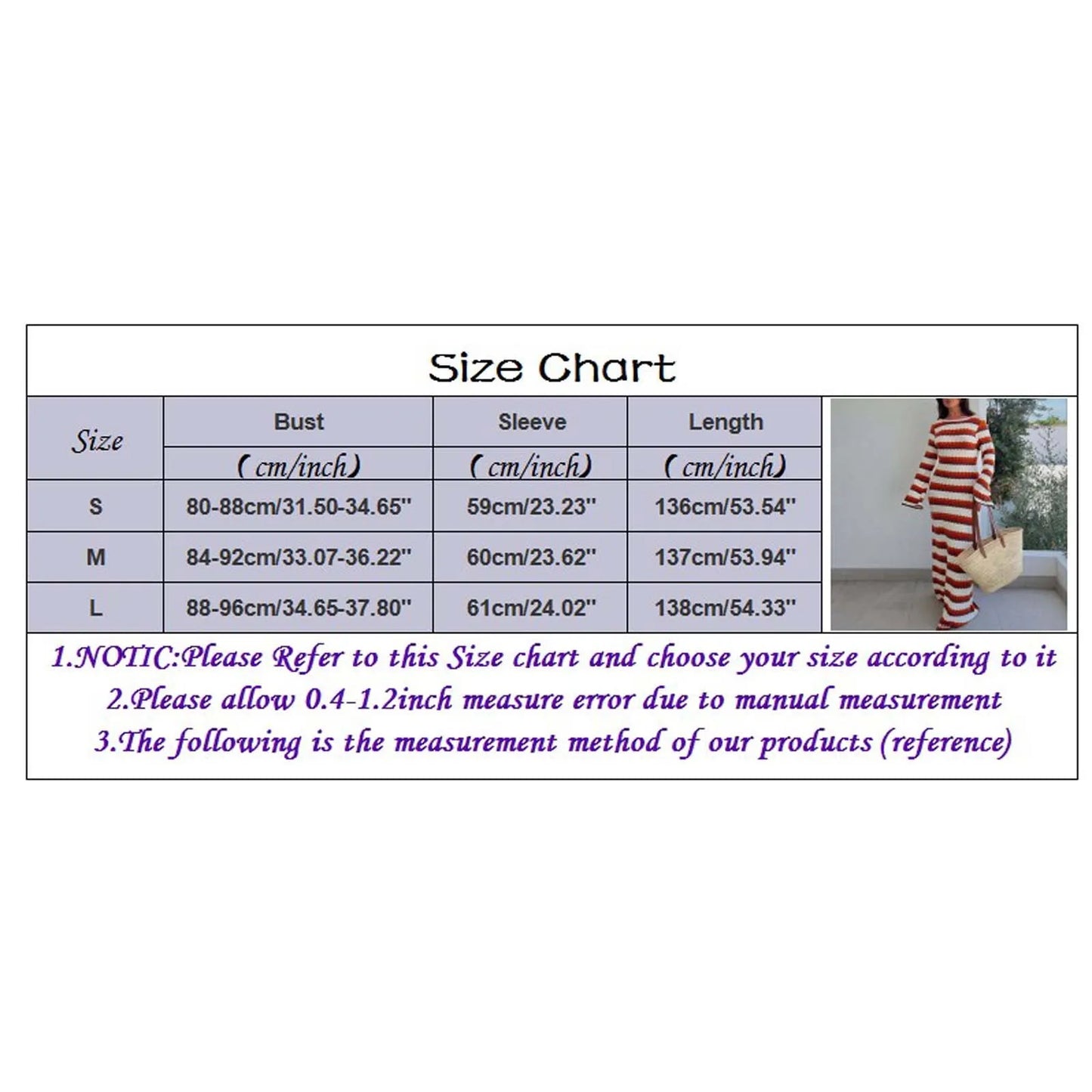 Knitted Hollow Out Dress Women's Striped Print Contrast Color Beach Vacation Long Dress Cover Up Maxi Dress For Women Vestido