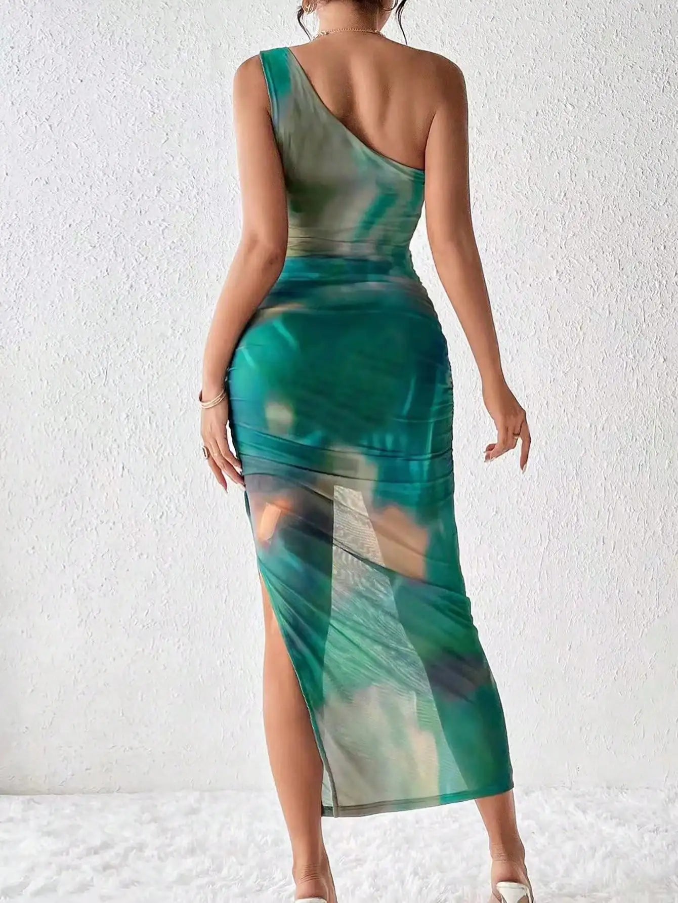 2024 New Fashion Women's Dress Sleeveless Long Slim Fit Slant Shoulder Collar Elegant