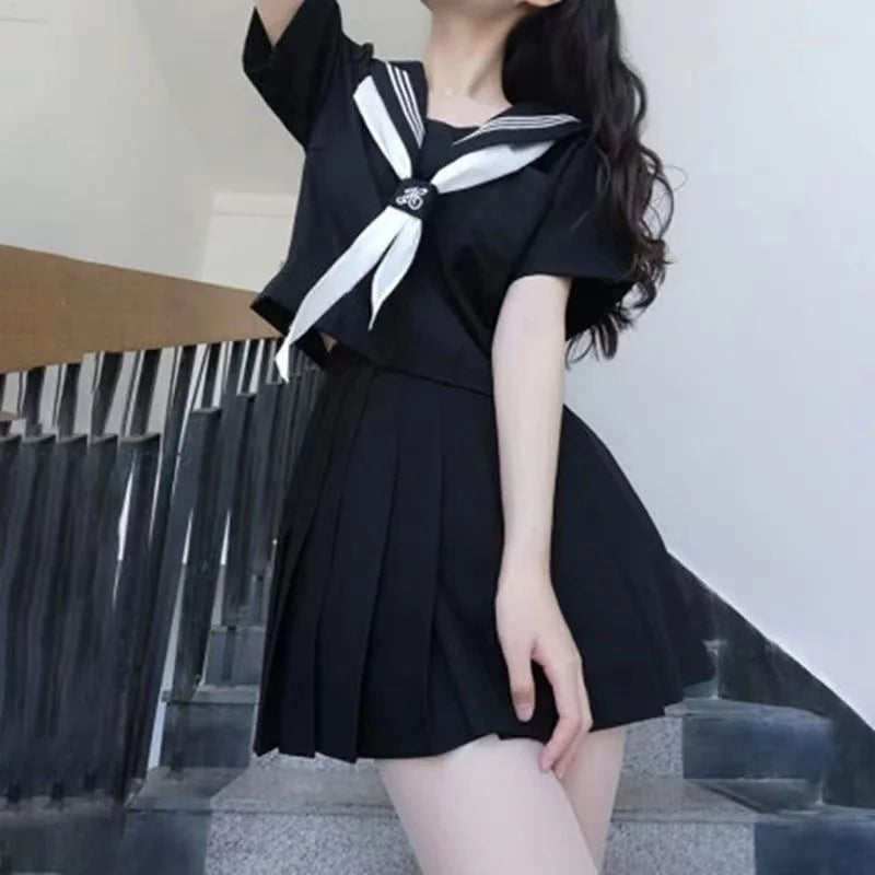 Japanese School Uniform JK Uniform Girl S-XXL JK Japanese College Style Suit Sailor Costume Women Sexy Shirt Pleated Skirt