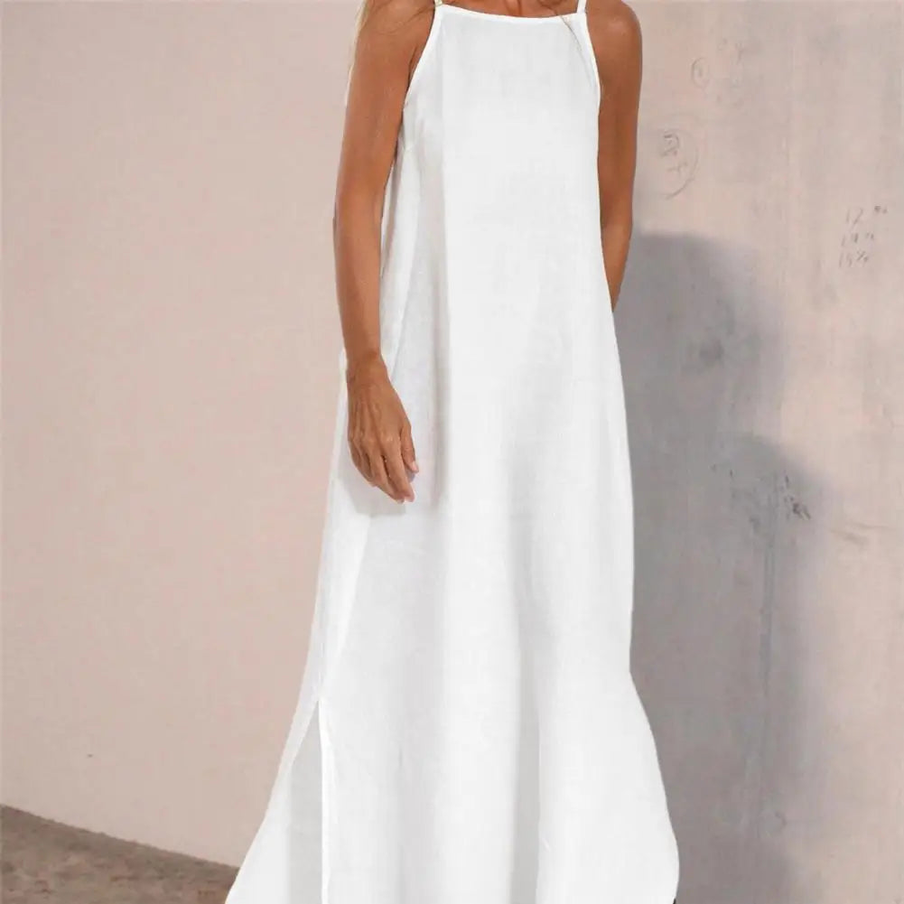 Lady Long Dress Stylish Shoulderless Maxi Dress Ankle Length Soft Casual with Side Split for Summer Summer Beach Dress