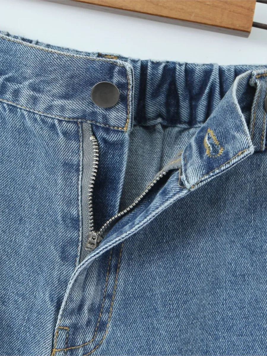 Good Quality Plus Size Denim Shorts Women Summer High Waist Straight Jeans Bottoms Oversized Curve Clothes