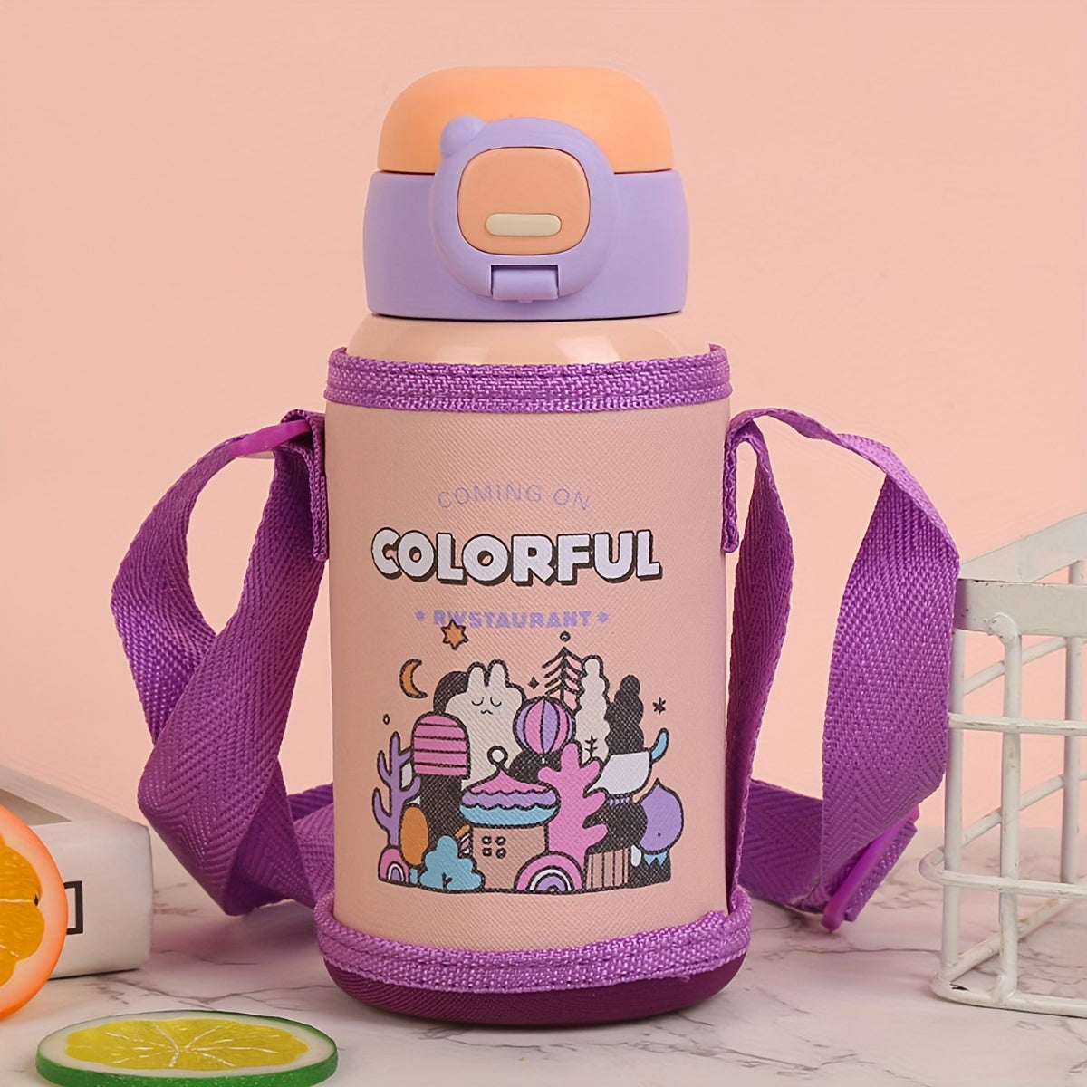 1pc Cartoon Vacuum Insulated Water Bottle - Cups & Mugs - 500ml 304 Stainless Steel Thermal Flask for Hot and Cold Drinks, Summer Winter Travel Drinkware, Unique Gift Idea for Friends and Family