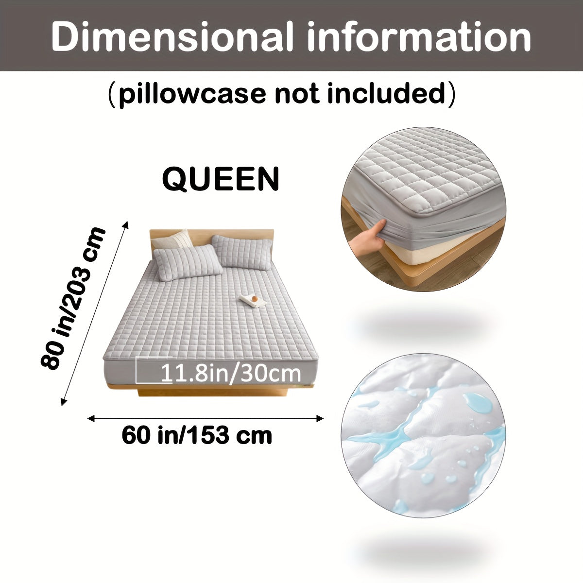 1pc Deluxe Hypoallergenic Mattress Protector - Deep Pocket, Quilted, Waterproof and Soft, for Comfortable Sleep in Bedroom or Guest Room