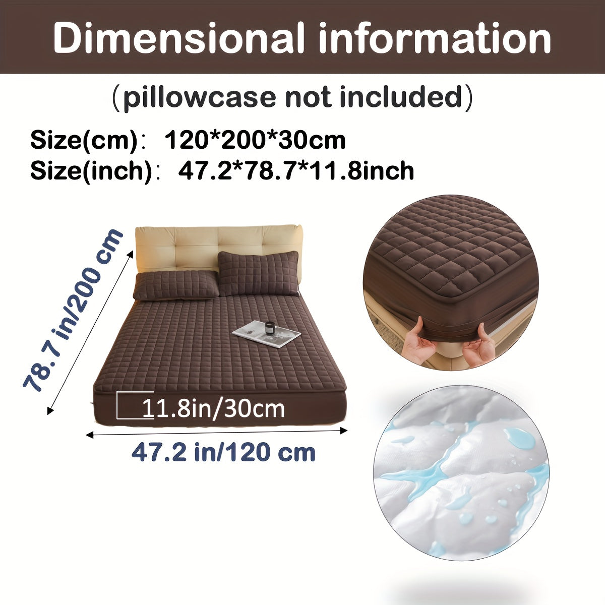 1pc Deluxe Hypoallergenic Mattress Protector - Deep Pocket, Quilted, Waterproof and Soft, for Comfortable Sleep in Bedroom or Guest Room