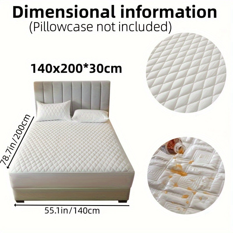 1pc Solid Color Luxurious Mattress Protector - Waterproof, Soft & Cozy Cover - Non-slip All-inclusive Guest Room Bedding - Excludes Pillowcase & Pillow Insert