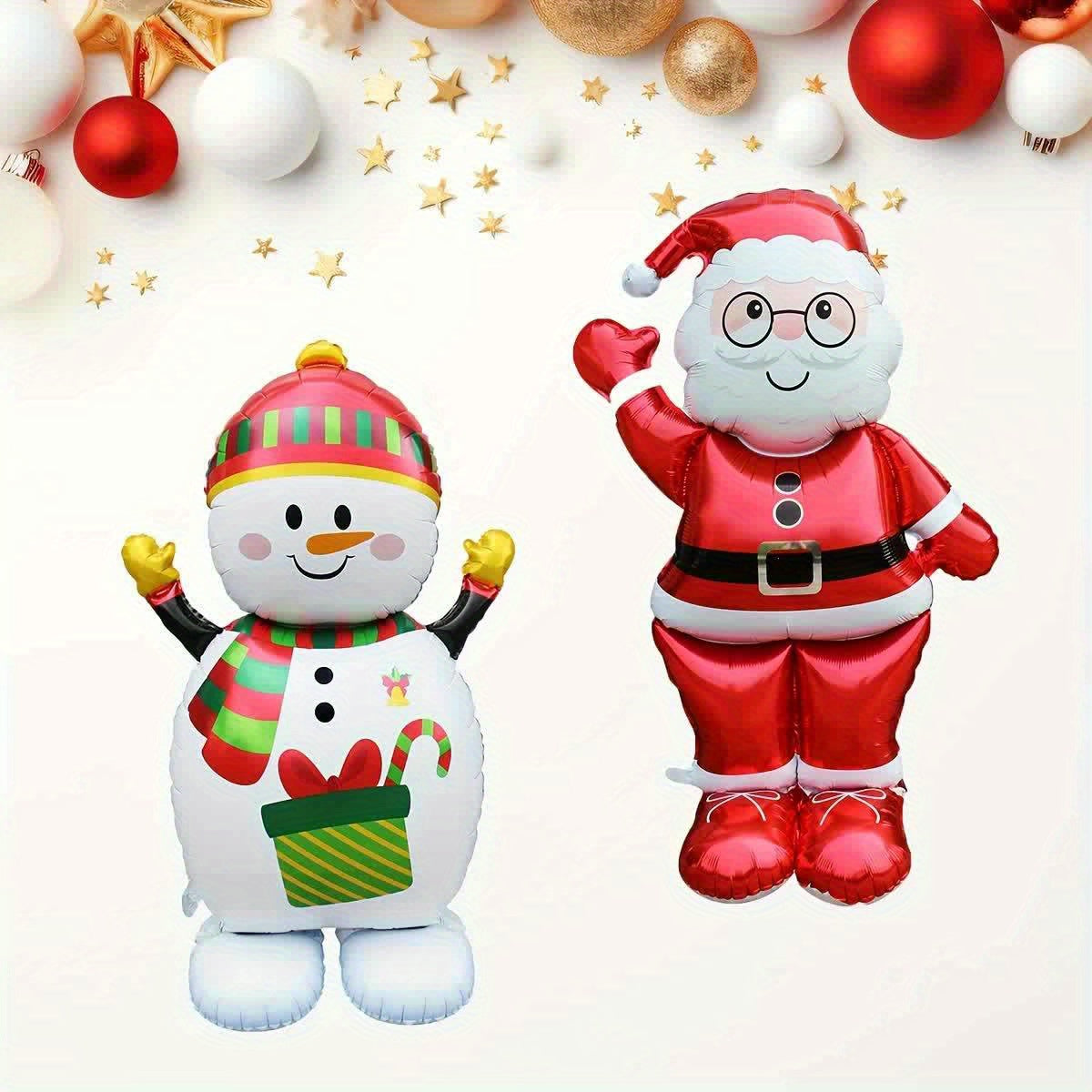Jumbo 61" Santa Claus & Snowman Foil Balloons - Perfect for Christmas Party Decor, Home & Mall Holiday Displays