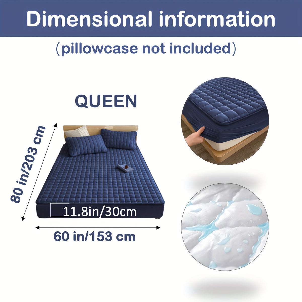 1pc Deluxe Hypoallergenic Mattress Protector - Deep Pocket, Quilted, Waterproof and Soft, for Comfortable Sleep in Bedroom or Guest Room