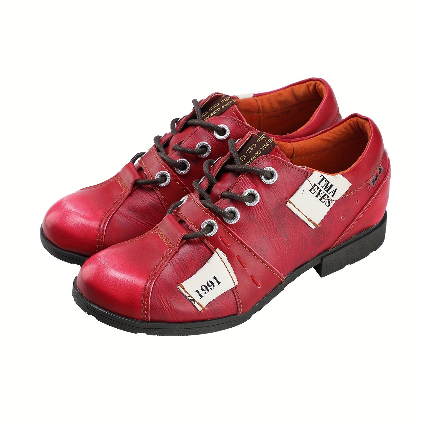 Women's Fashion Retro Trend Oxfords, Lace Up Comfortable And Versatile Shoes, Low Heel Casual Shoes