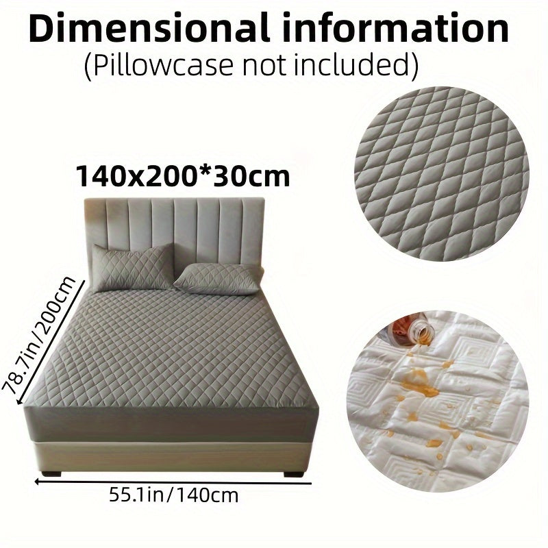1pc Solid Color Luxurious Mattress Protector - Waterproof, Soft & Cozy Cover - Non-slip All-inclusive Guest Room Bedding - Excludes Pillowcase & Pillow Insert