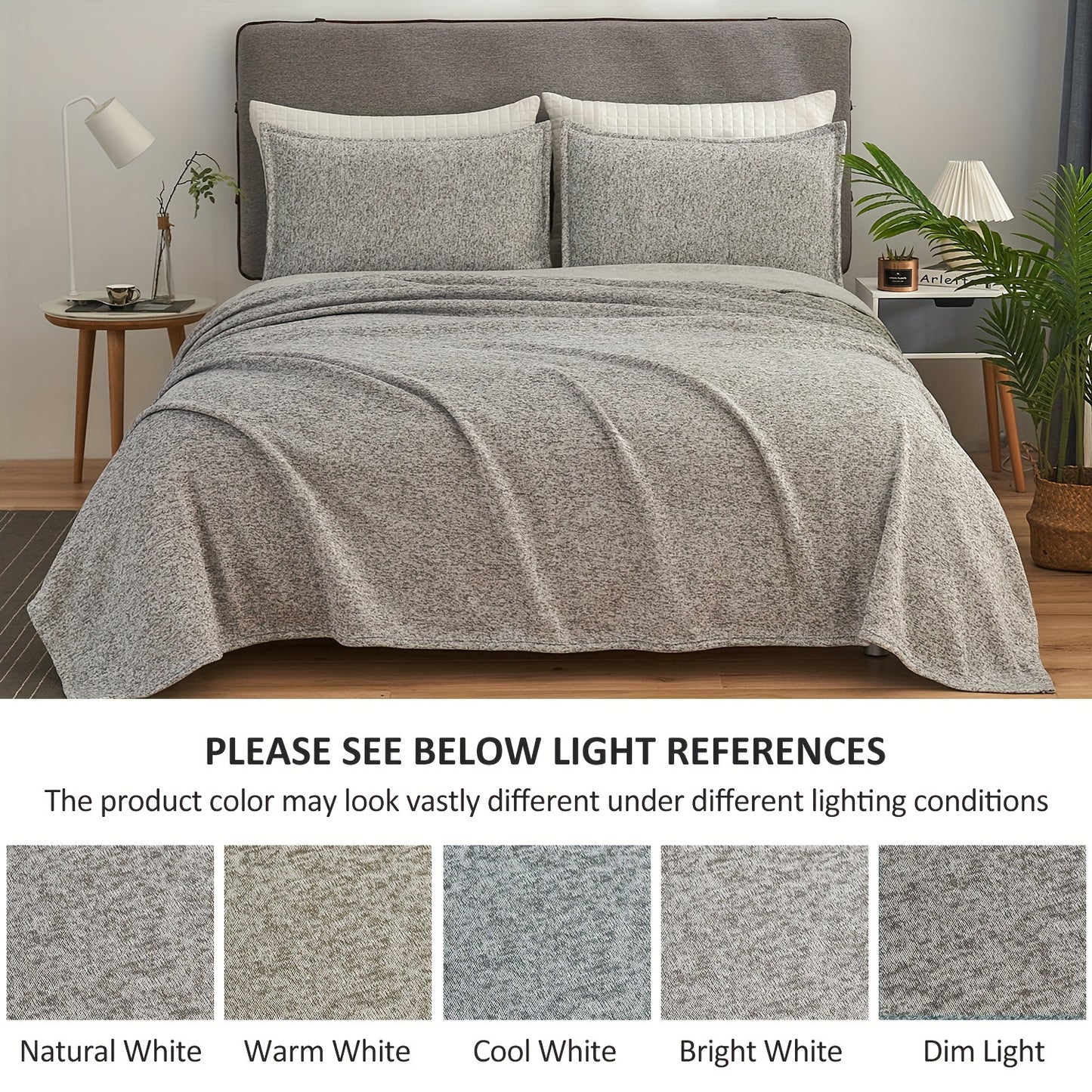 Sweatshirt Blanket Set TWIN (1blanket with 1 sham)/QUEEN (1blanket with 2 shams)/King (1blanket with 2 shams) 300GSM for Jersey Knit Thin Soft Breathable Blanket Set Brings a Stylish Appearance to Bedroom Living Room Couches for all year roud