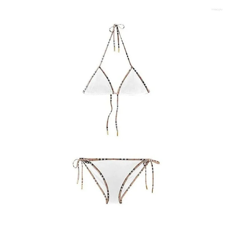 Women's Swimwear Classic Plaid Bikini Women Swimsuit Set Designer Brand Fashion Sexy Elegant Beach Thong Female Summer Clothing