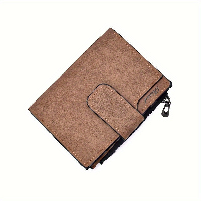 Vintage Solid Color Short Wallet, All-Match Clutch Coin Purse, Classic Credit Card Holder
