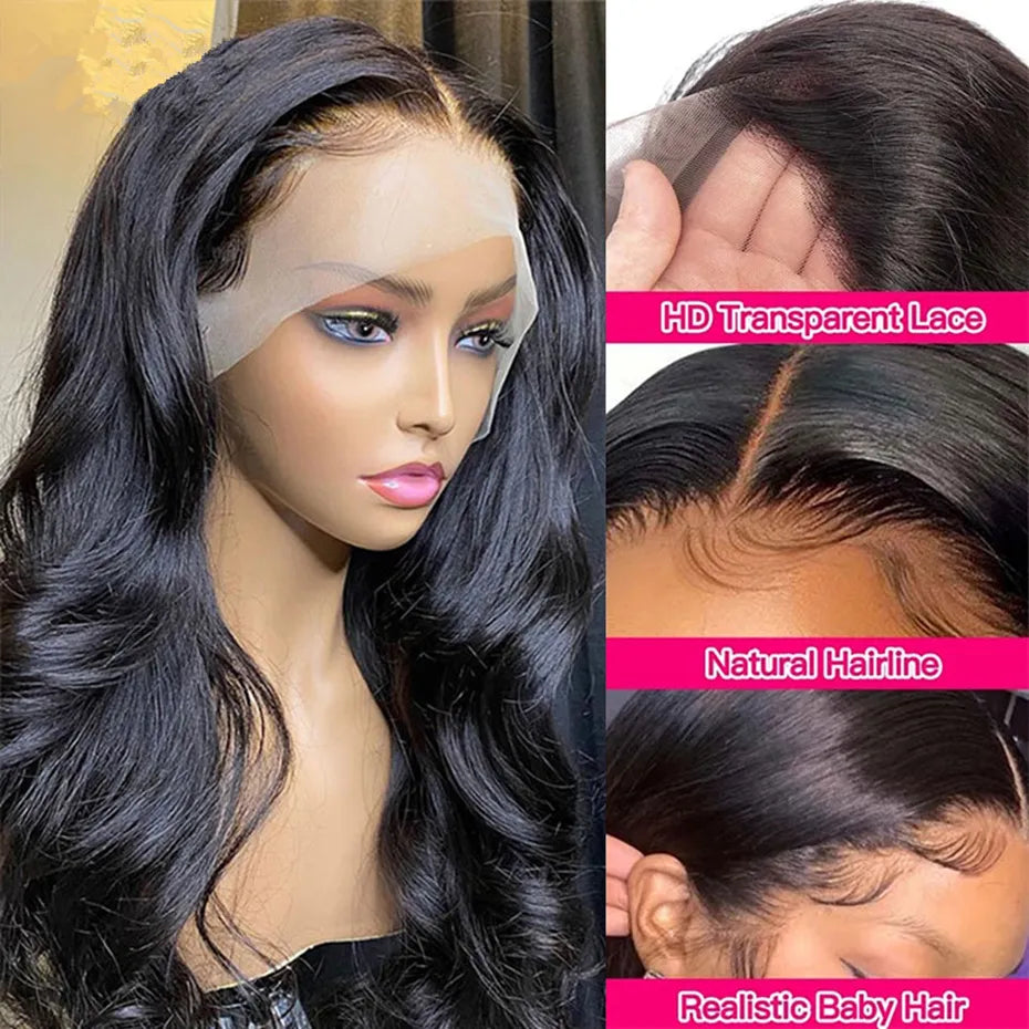 Body Wave Glueless Wig Human Hair 13x4 Lace Front Wig Ready To Wear 360 Lace Wig Human Hair PrePlucked 13x6 Lace Frontal Wig