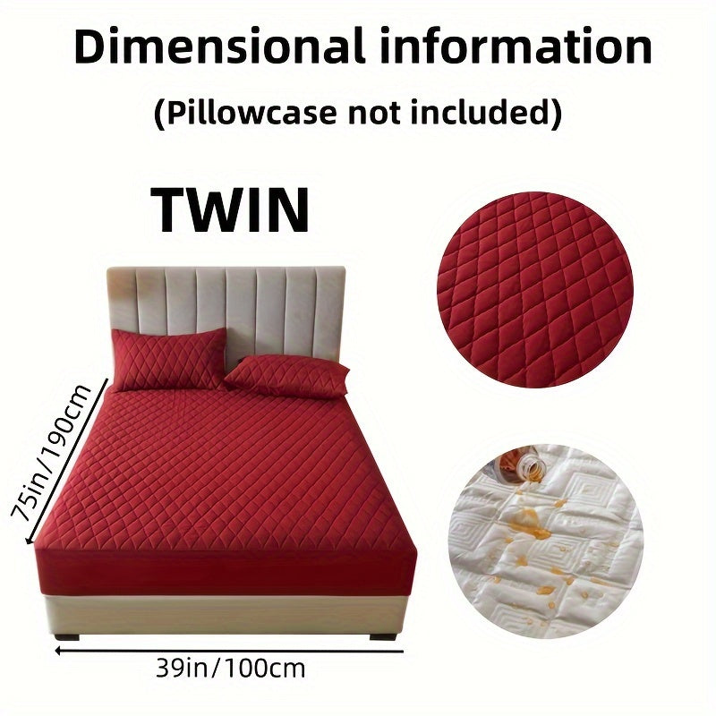 1pc Solid Color Luxurious Mattress Protector - Waterproof, Soft & Cozy Cover - Non-slip All-inclusive Guest Room Bedding - Excludes Pillowcase & Pillow Insert