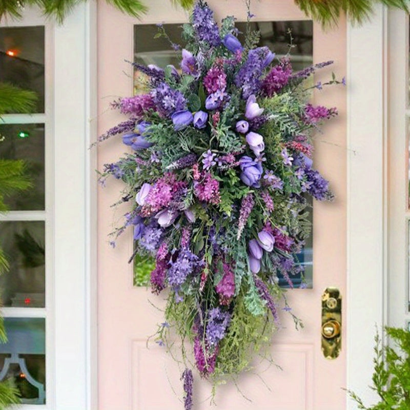 Artificial Spring Floral Wreath Decor - Flower Wreath Home Decoration