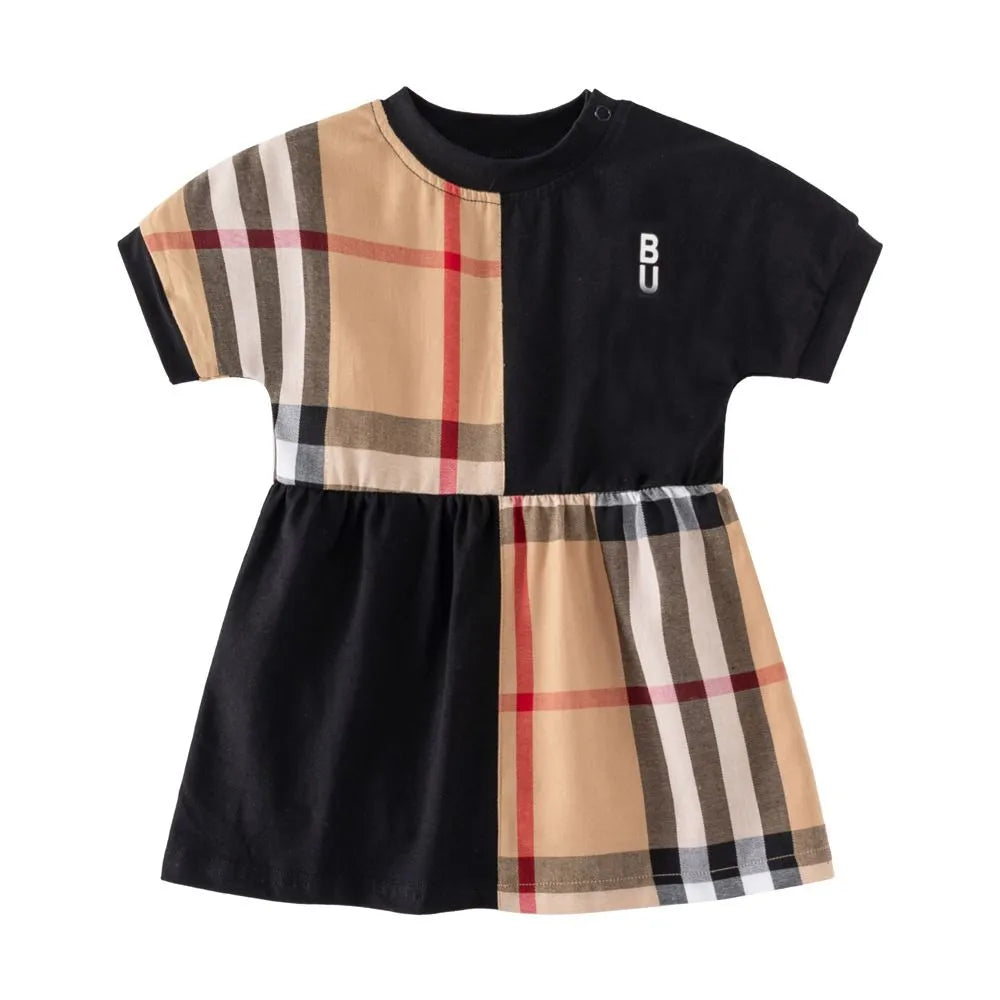 Baby Dress Designer Girls Summer Baby Girls Plaid Striped Newborn Girls Summer Dress Children Princess Baby Dress