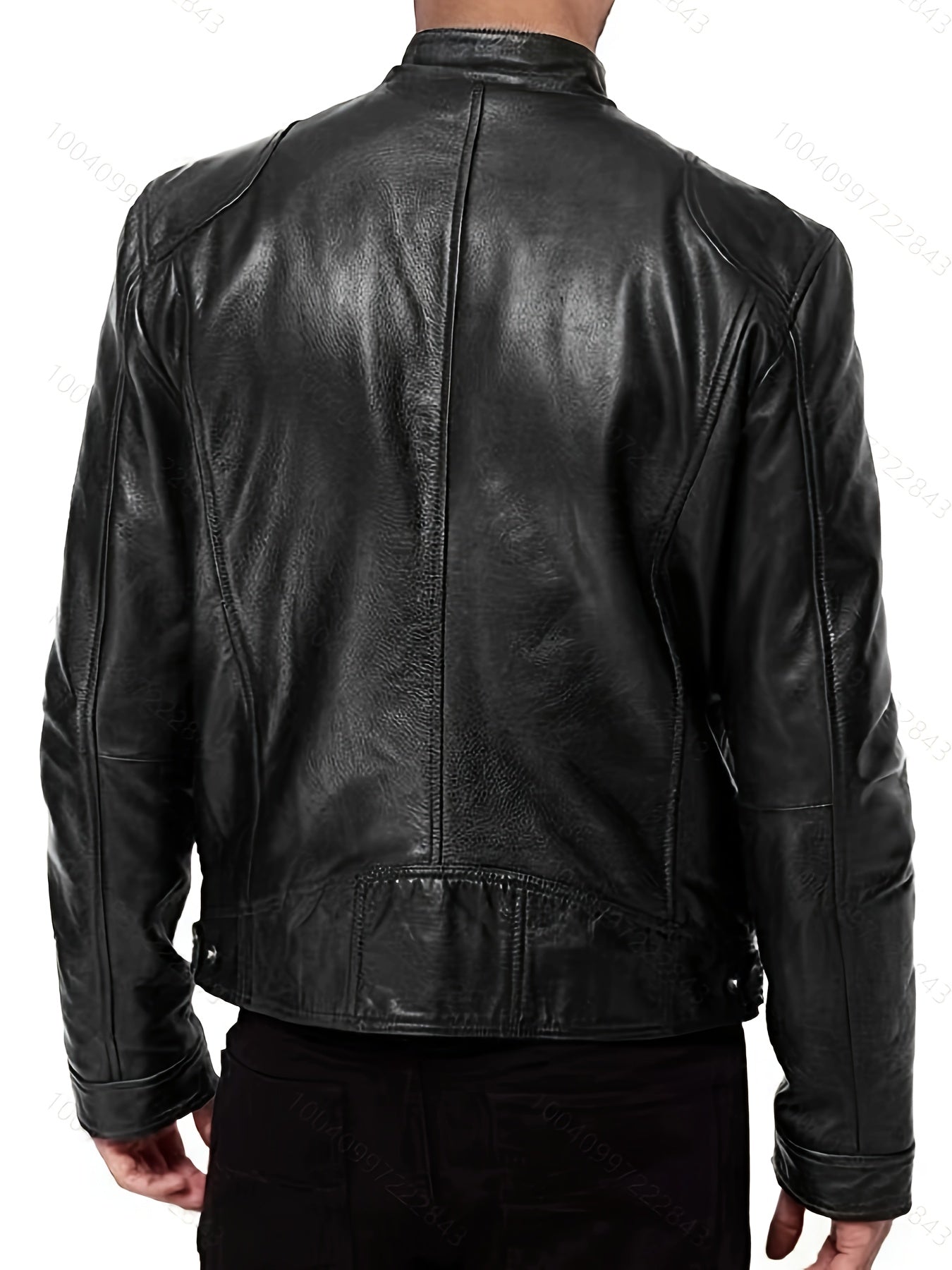 Plus Size Men's Fashionable PU Leather Locomotive Jacket - Stylish, Warm, and Water-Resistant - Perfect for Fall and Winter Seasons