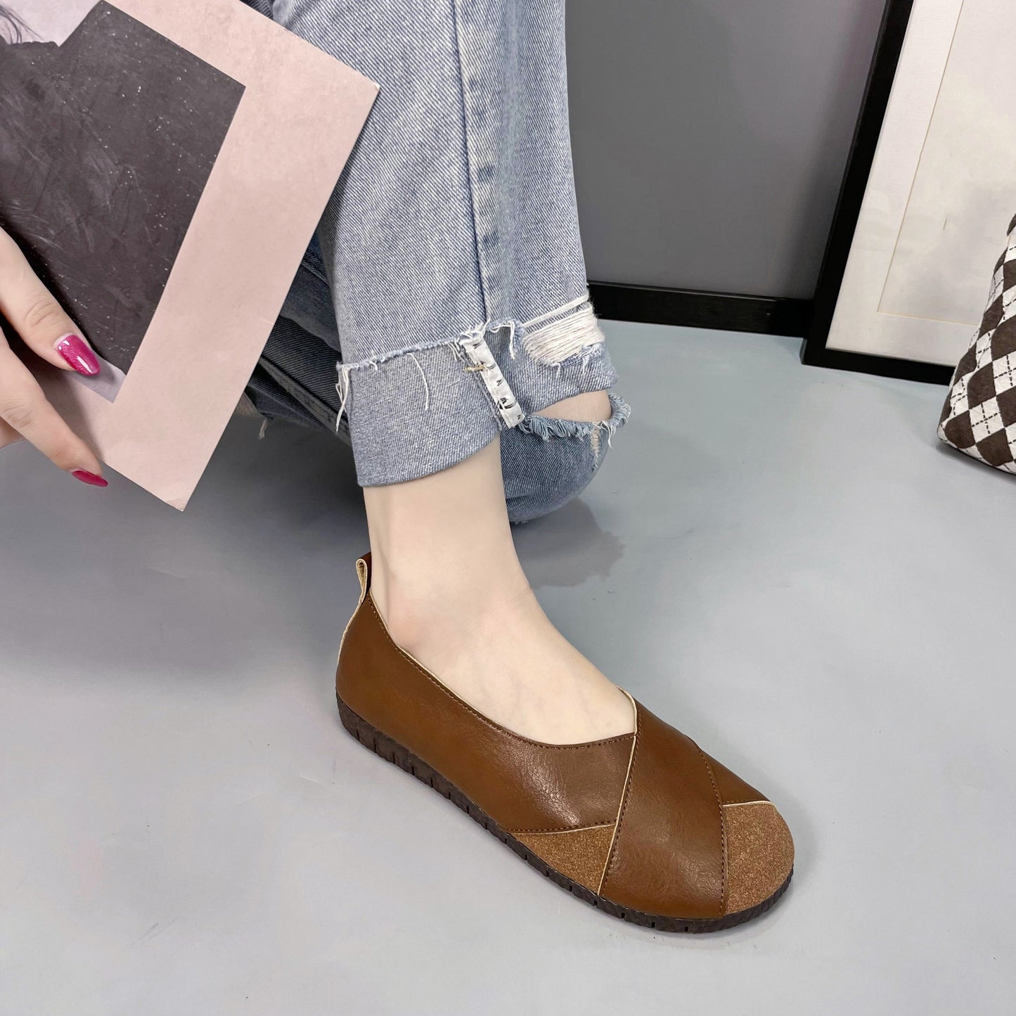 All-Day Comfort & Style: Women's Lightweight, Breathable Oxford Shoes - Non-Slip, Slip-On, Perfect for Spring