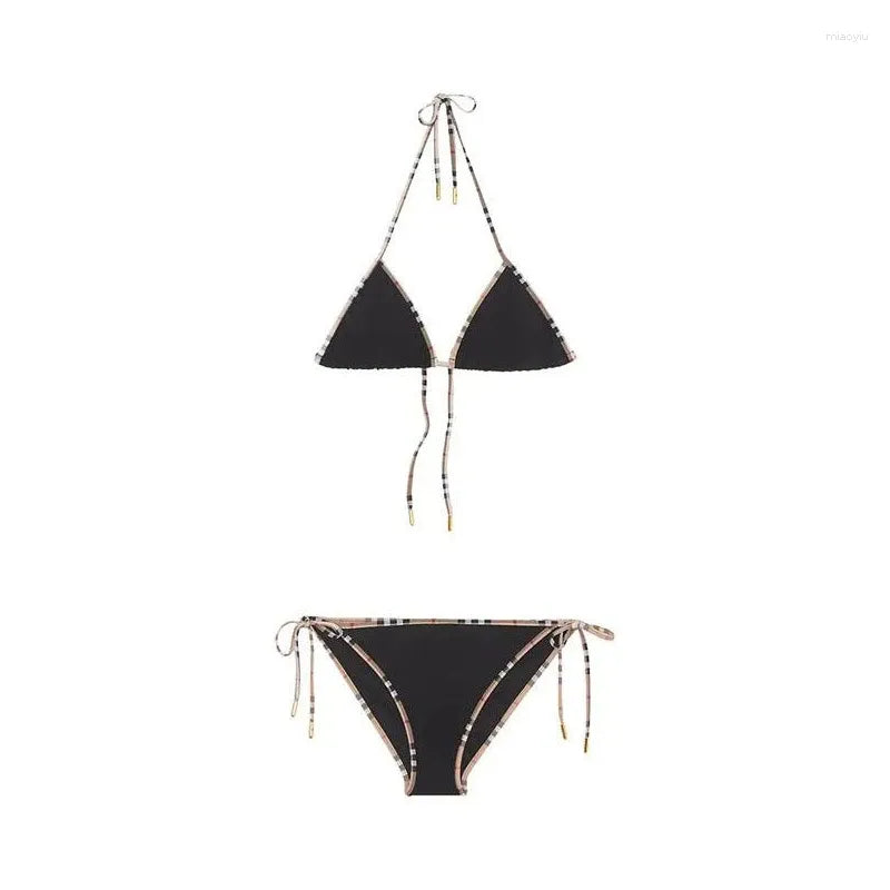 Women's Swimwear Classic Plaid Bikini Women Swimsuit Set Designer Brand Fashion Sexy Elegant Beach Thong Female Summer Clothing