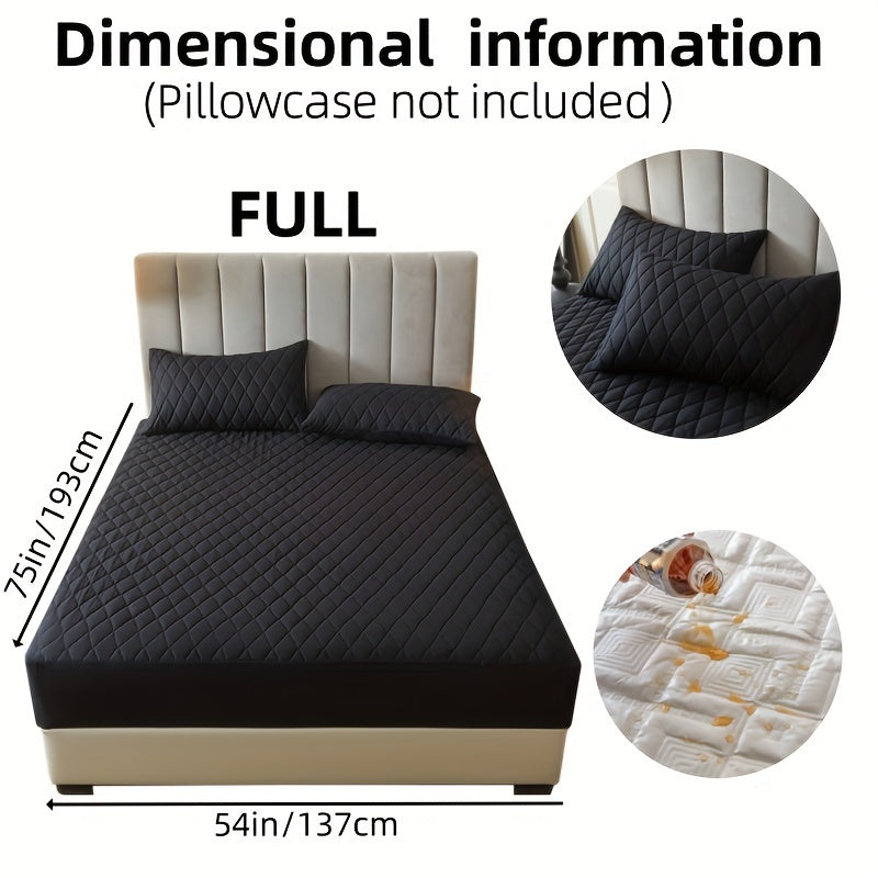 1pc Solid Color Luxurious Mattress Protector - Waterproof, Soft & Cozy Cover - Non-slip All-inclusive Guest Room Bedding - Excludes Pillowcase & Pillow Insert