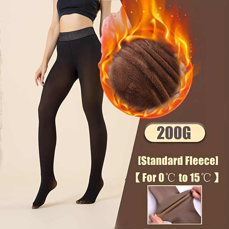 Cozy Thermal Tights for Women - Soft Fleece-Lined, High-Waist, Elastic Leggings for Warmth and Comfort - Perfect for Fall and Winter Seasons
