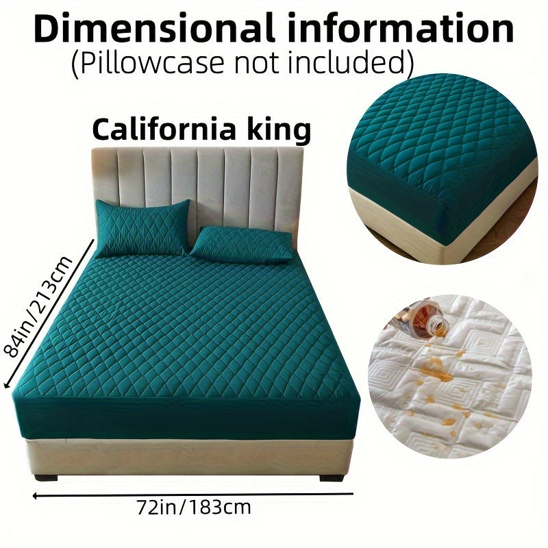 1pc Solid Color Luxurious Mattress Protector - Waterproof, Soft & Cozy Cover - Non-slip All-inclusive Guest Room Bedding - Excludes Pillowcase & Pillow Insert