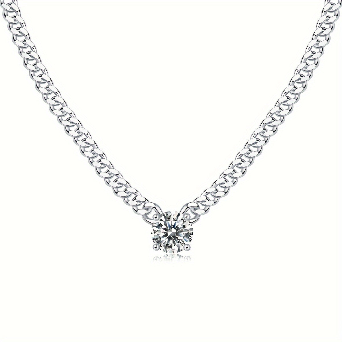 1.0ct/2.0ct/3.0ct/S925 Silver Moissanite Necklace/Blaze/Male/Female/Atmosphere Fashion/Party/Anniversary/Gift for Man/Woman/Girlfriend w/Certificate/18K Platinum Plated/Holiday Gift GRA Certificate