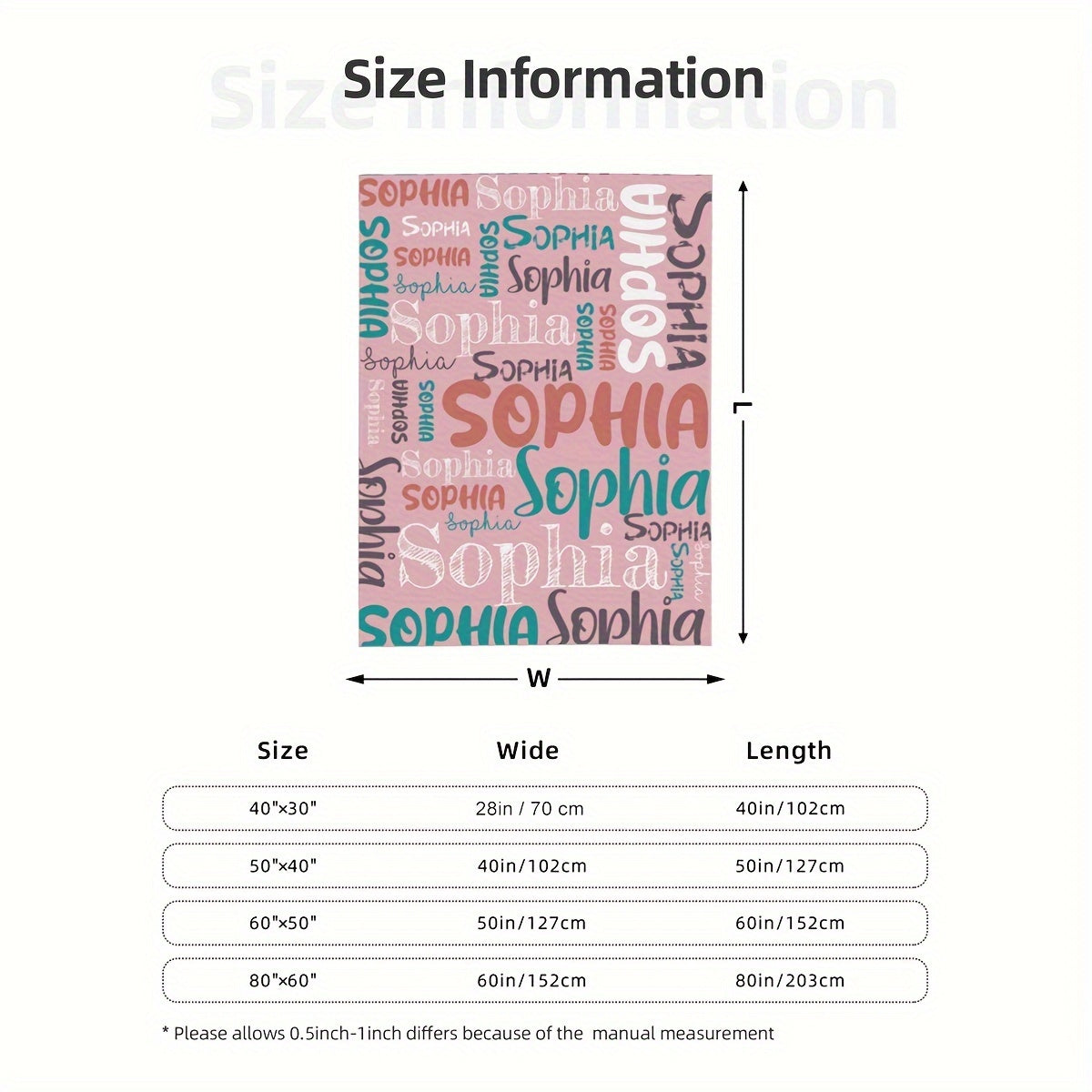 Custom Name Blanket - Soft Flannel, All-Season, Anti-Allergy, Machine Washable - Perfect for Couch, Bed, Office, and Camping