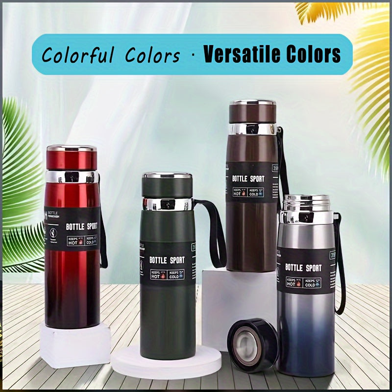35oz Stainless Steel Insulated Mug - Leakproof, Portable Travel Jug with Sling for Outdoor Sports & Climbing