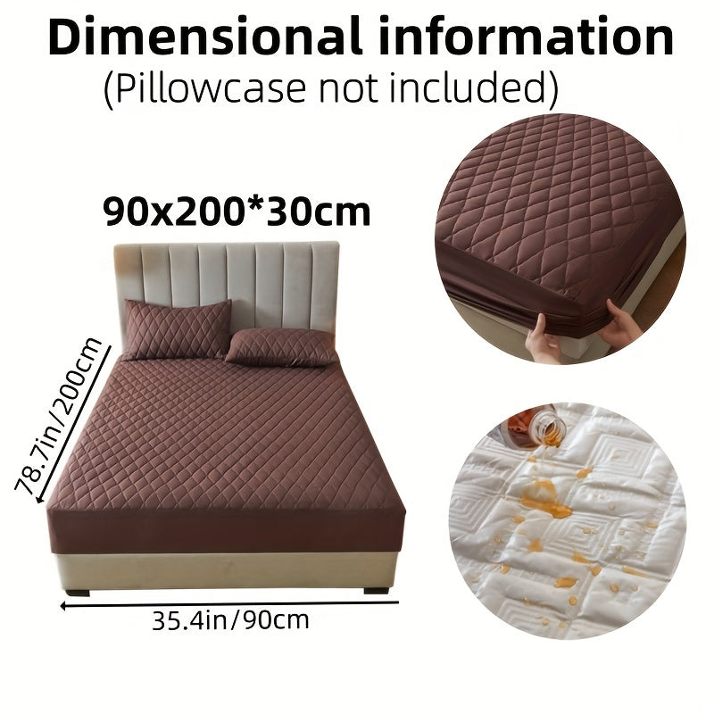 1pc Solid Color Luxurious Mattress Protector - Waterproof, Soft & Cozy Cover - Non-slip All-inclusive Guest Room Bedding - Excludes Pillowcase & Pillow Insert