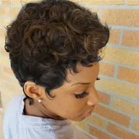Synthetic Wigs Short Pixie Wigs for Black Women Short Black Curly Pixie Wigs Synthetic Hair Wigs for Black Women Natural Wavy Black Pixie Cut 240329