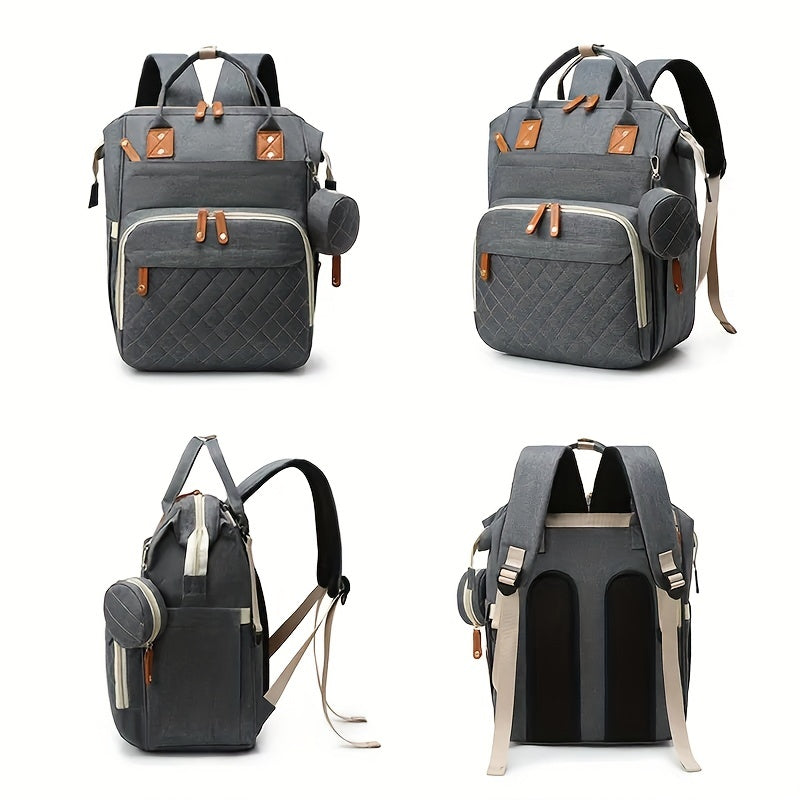 Versatile Large-Capacity Mommy Backpack - Organized Compartments for Bottles & Diapers - Ideal Holiday Gift
