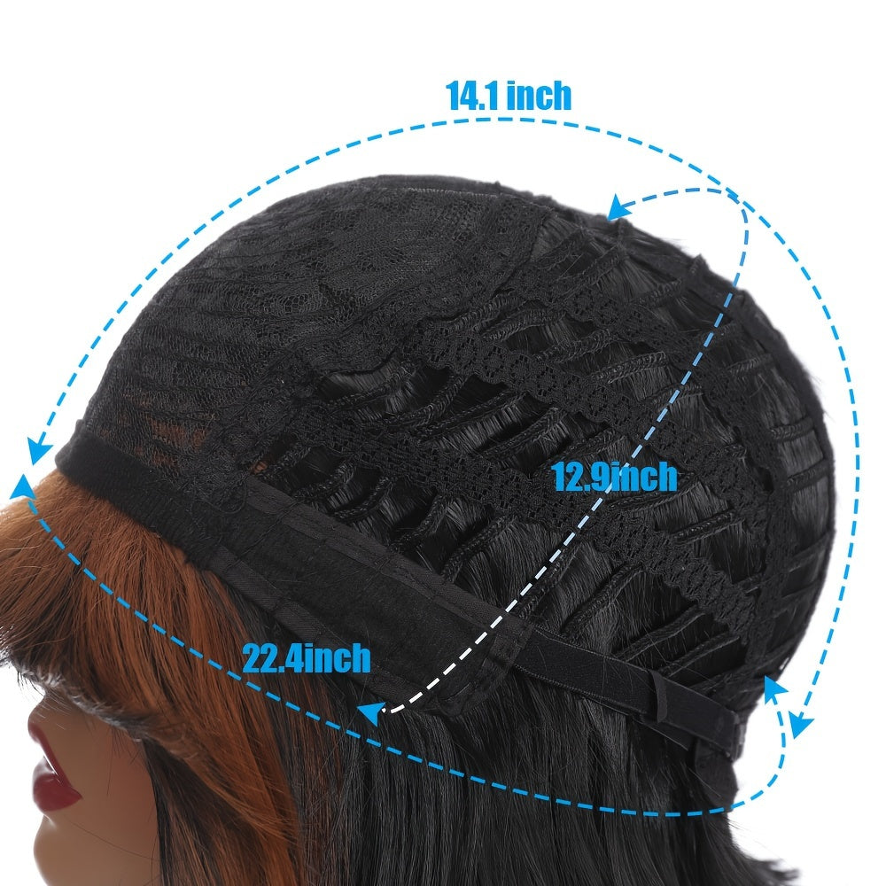 10 Inch Vibrant Short Bob Wigs with Bangs - Heat Resistant, Straight, Ombre, Synthetic Hair Replacement Wigs for Women - Perfect for Daily Wear, Party, Halloween, and Cosplay