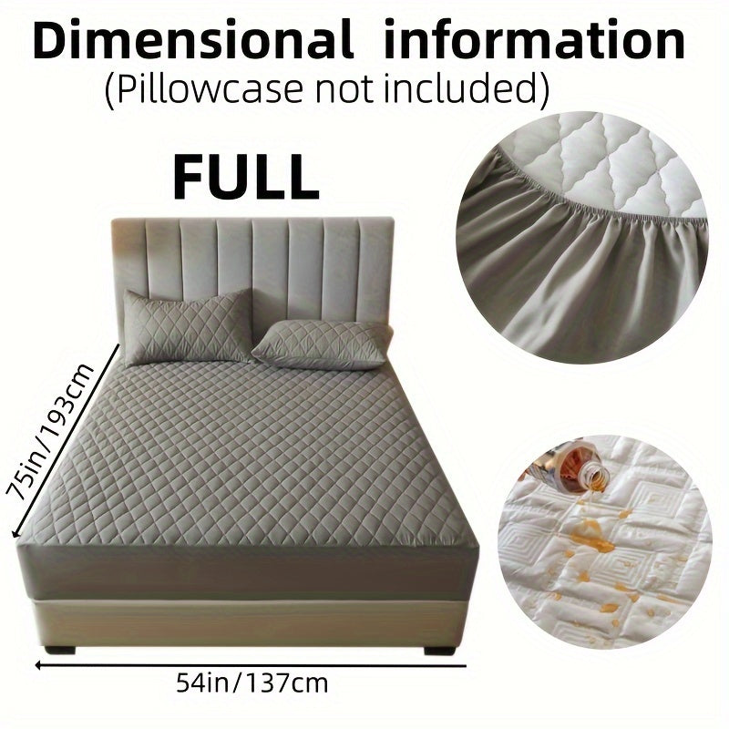 1pc Solid Color Luxurious Mattress Protector - Waterproof, Soft & Cozy Cover - Non-slip All-inclusive Guest Room Bedding - Excludes Pillowcase & Pillow Insert