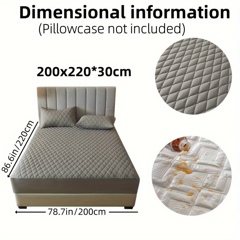 1pc Solid Color Luxurious Mattress Protector - Waterproof, Soft & Cozy Cover - Non-slip All-inclusive Guest Room Bedding - Excludes Pillowcase & Pillow Insert