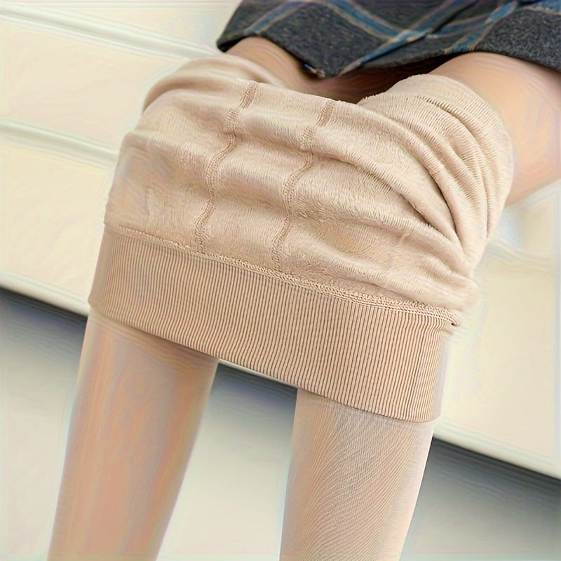 Thermal Fleece-Lined Tights for Women - Warm and Stretchy Base Layer Leggings for Autumn & Winter Outdoor Activities - Elastic, Breathable, and Moisture-Wicking