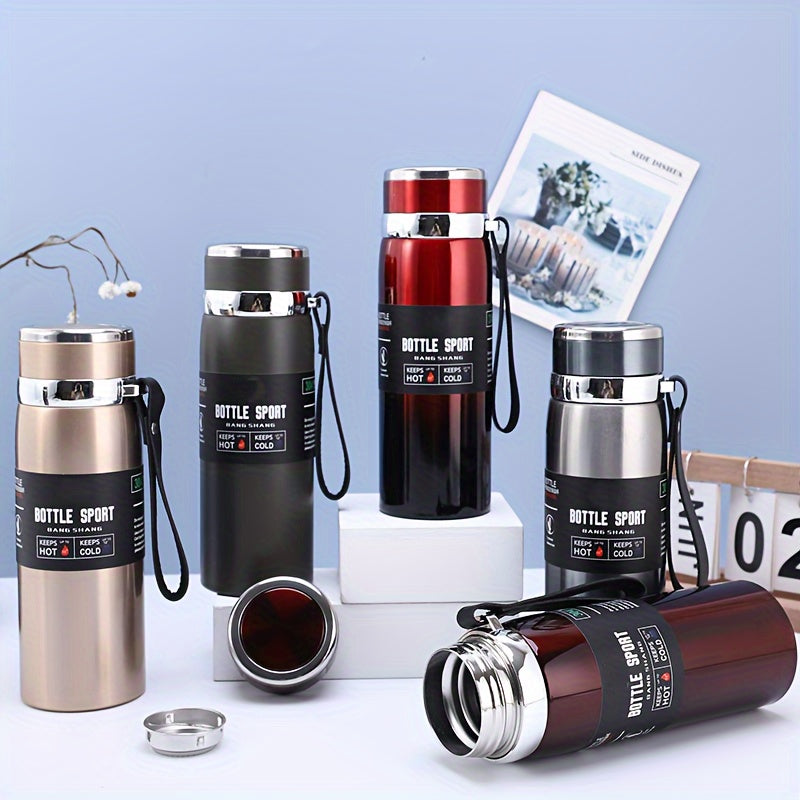 35oz Stainless Steel Insulated Mug - Leakproof, Portable Travel Jug with Sling for Outdoor Sports & Climbing