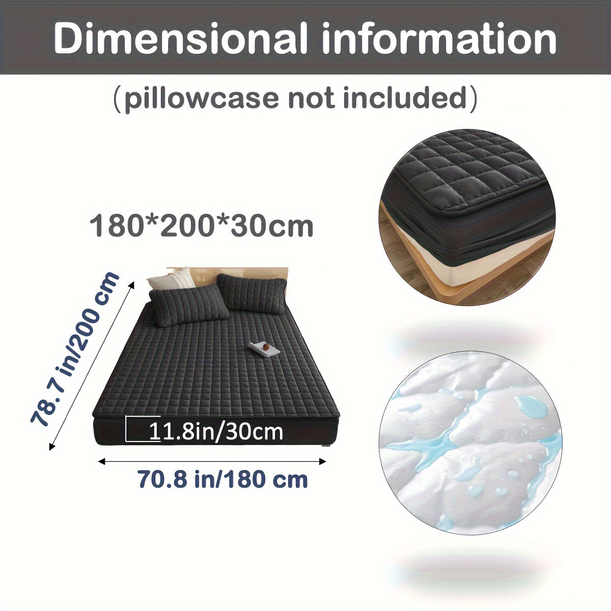 1pc Deluxe Hypoallergenic Mattress Protector - Deep Pocket, Quilted, Waterproof and Soft, for Comfortable Sleep in Bedroom or Guest Room