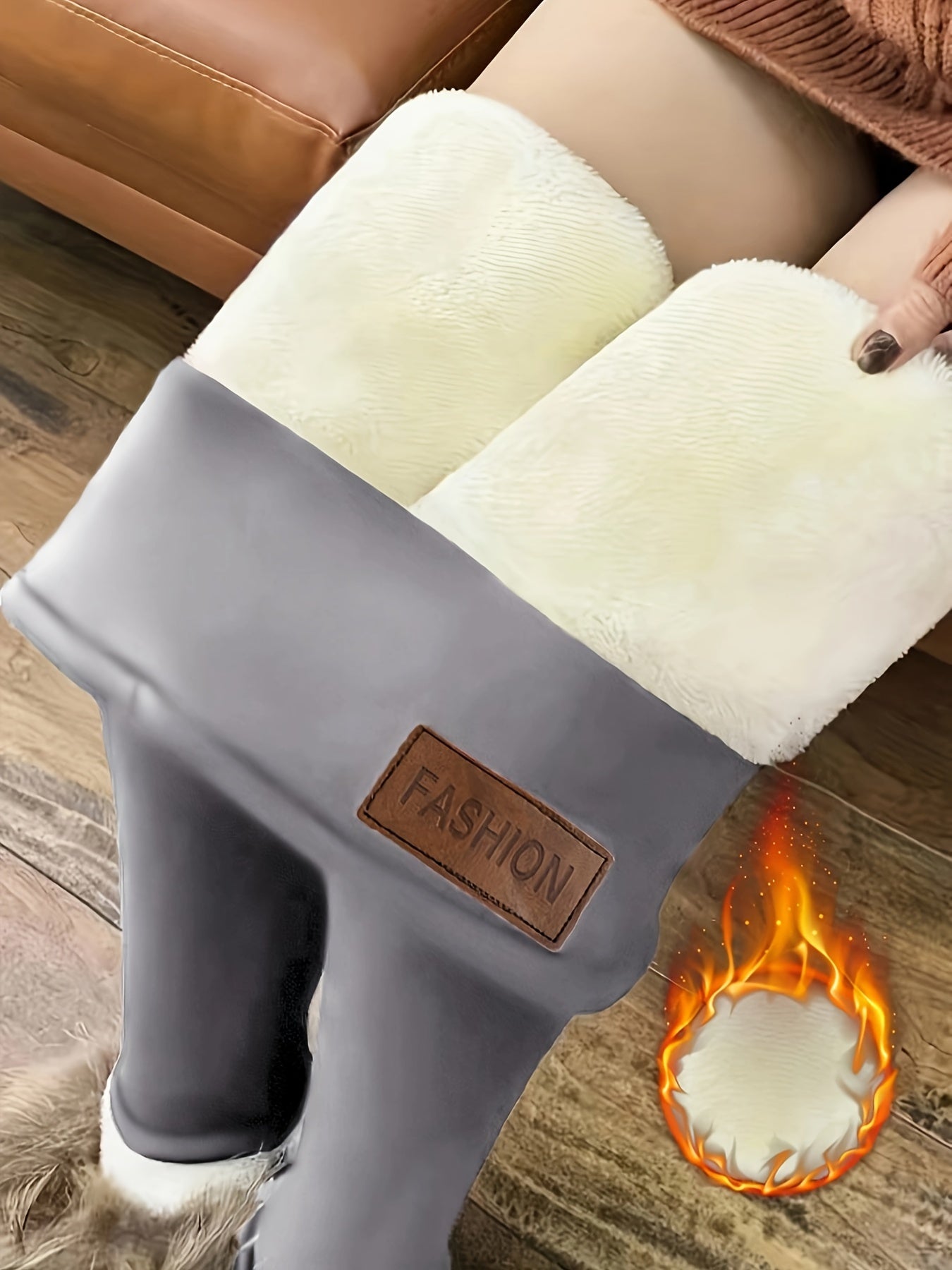 Womens High-Waisted Solid Color Fleece Leggings - Ultra Soft, Warm, and Comfortable with High Elasticity, Four-Way Stretch, and Moisture-Wicking Properties for Fall and Winter Activewear - Perfect for Outdoor Sports and Daily Casual Wear