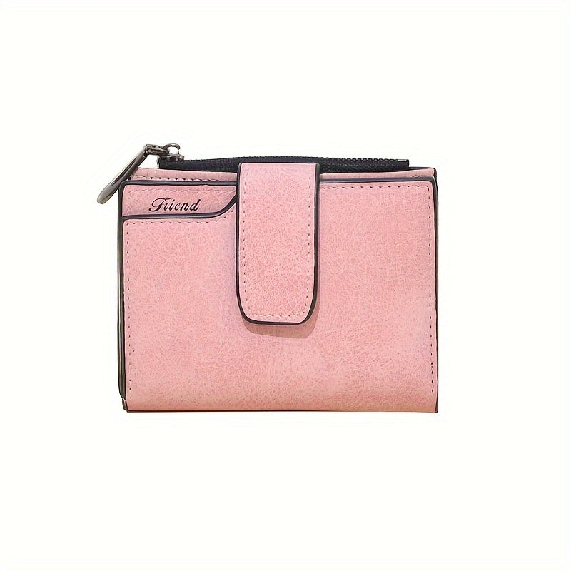 Vintage Solid Color Short Wallet, All-Match Clutch Coin Purse, Classic Credit Card Holder
