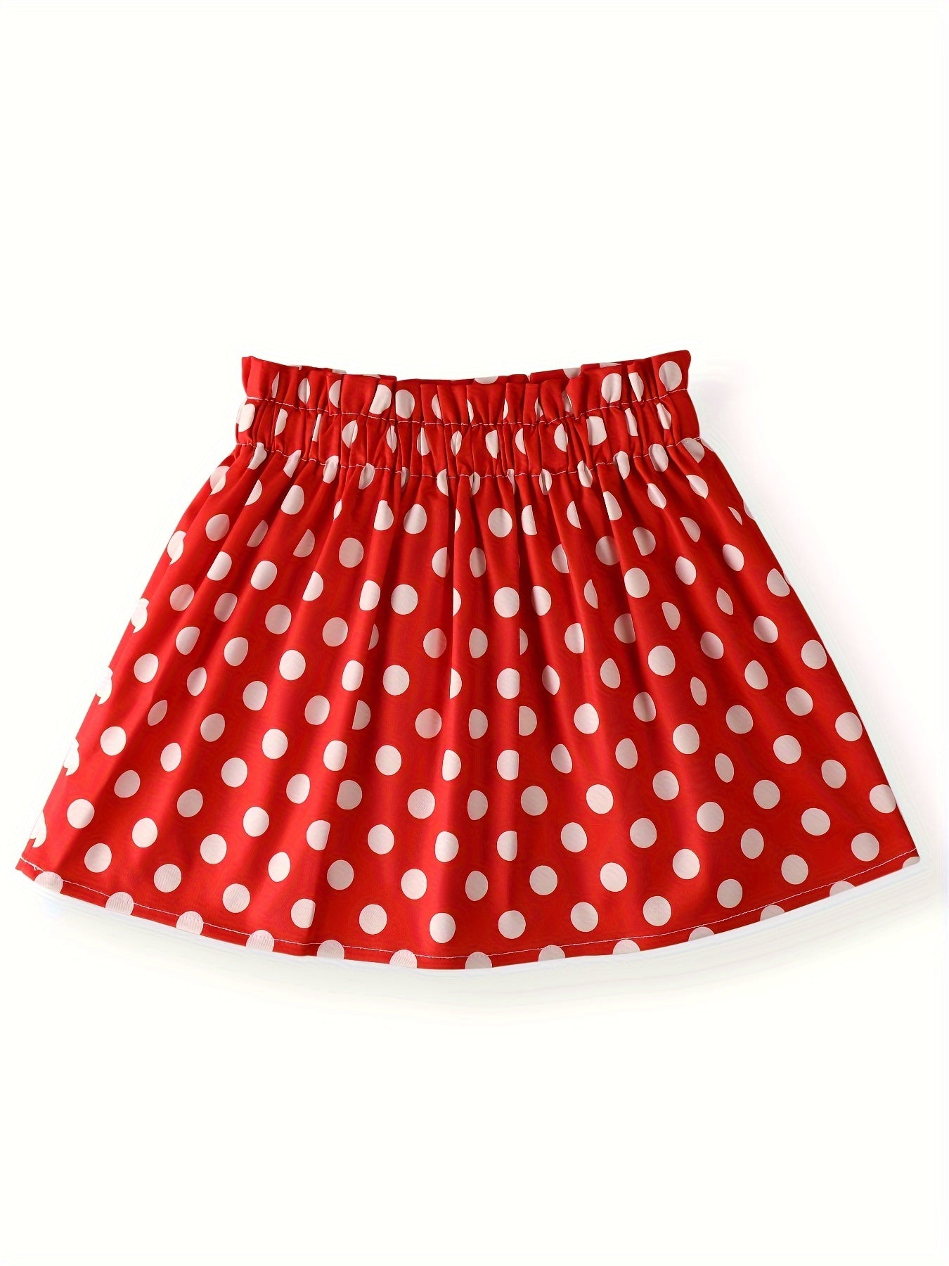 3-12 Years Girls Vintage-Inspired Polka Dot Ruffle Peplum Skirt - Flared Mini Umbrella Skirt with Non-Stretch Woven Fabric for Spring, Summer, Fall, and Christmas - Perfect Birthday Gift for Little Girls