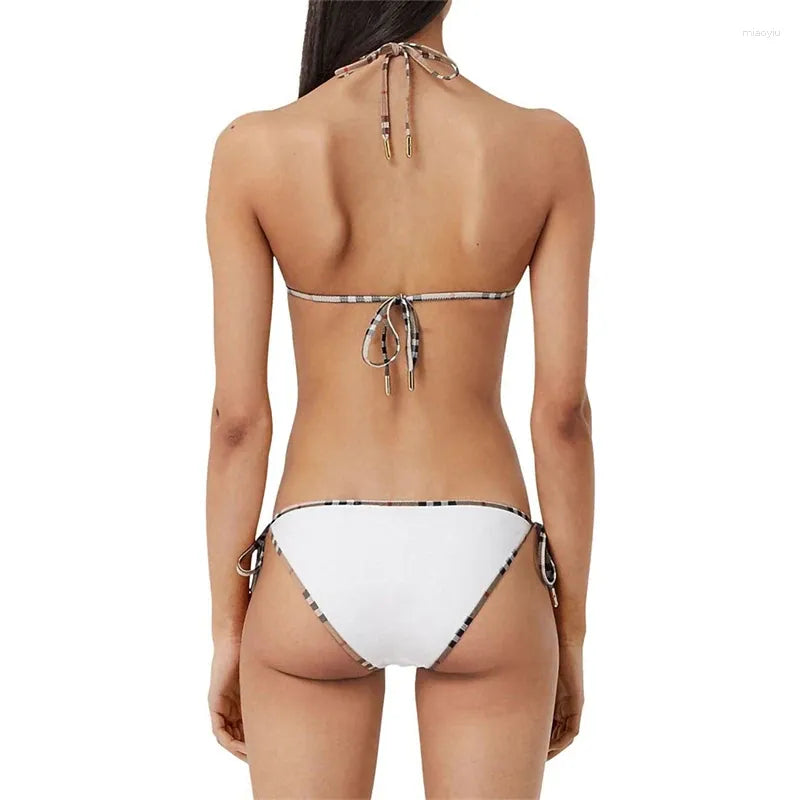 Women's Swimwear Classic Plaid Bikini Women Swimsuit Set Designer Brand Fashion Sexy Elegant Beach Thong Female Summer Clothing