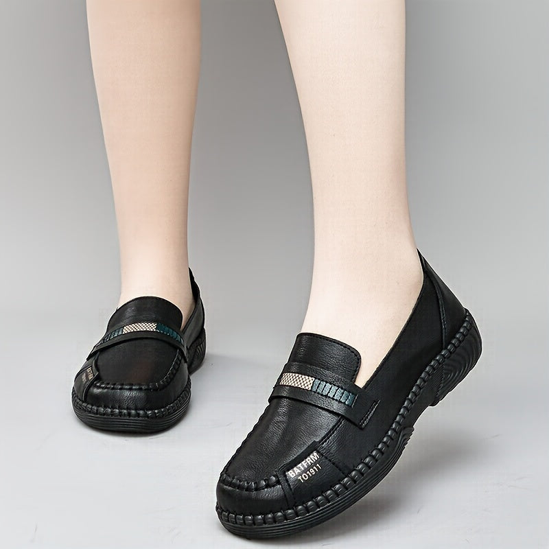 Comfortable Soft Sole Round Toe Flat Shoes - Lightweight, Embroidered, Breathable Microfiber Upper, Superfine Fiber Lining, Slip-Resistant PVC Sole, Perfect for All-Season Walking and Outdoor Activities