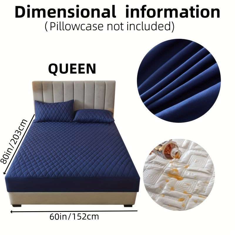 1pc Solid Color Luxurious Mattress Protector - Waterproof, Soft & Cozy Cover - Non-slip All-inclusive Guest Room Bedding - Excludes Pillowcase & Pillow Insert