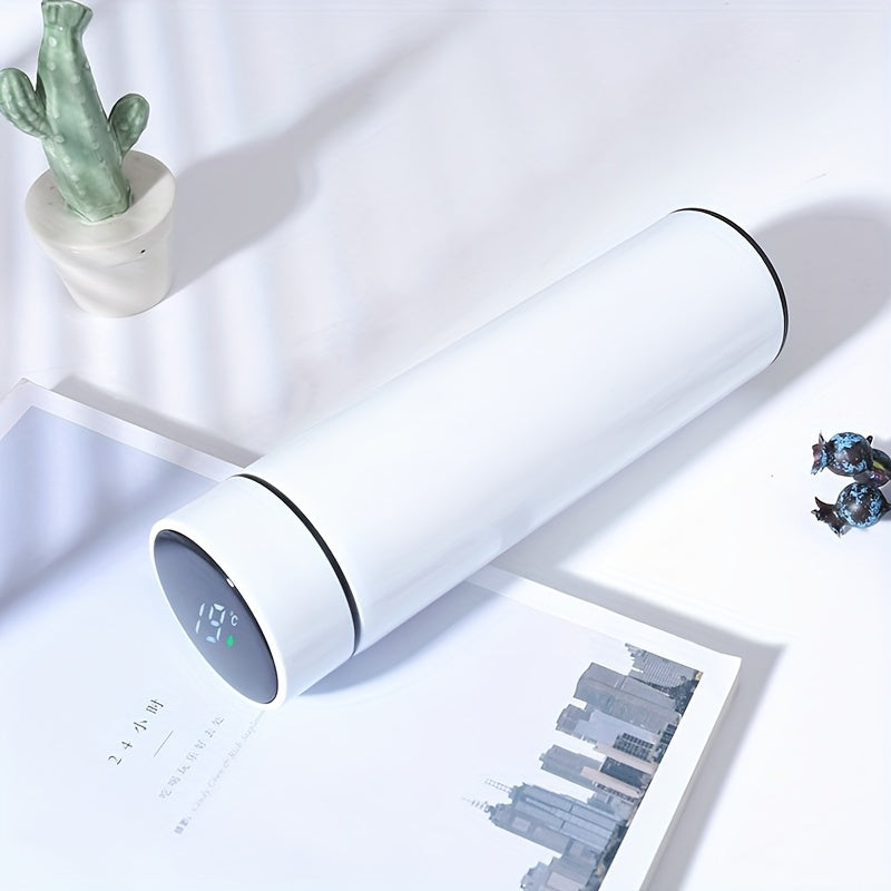 1pc, Vacuum Flask With Temperature Display, 304 Stainless Steel Insulated Water Bottles, Travel Thermal Cups, For Hot And Cold Beverages, Summer Winter Drinkware, Gifts