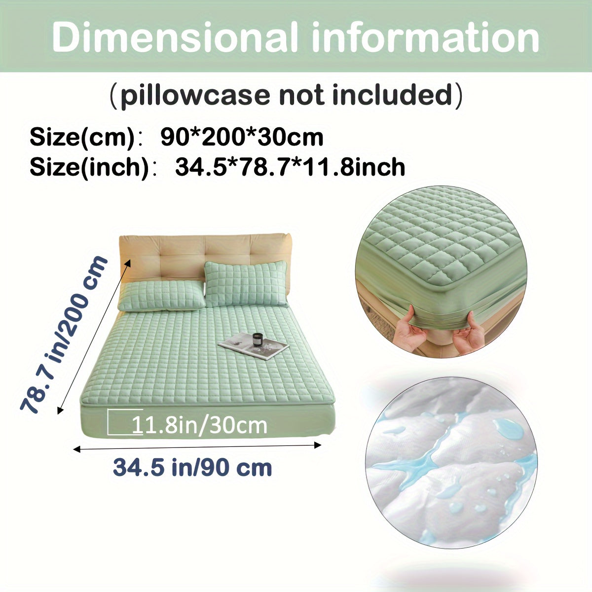 1pc Deluxe Hypoallergenic Mattress Protector - Deep Pocket, Quilted, Waterproof and Soft, for Comfortable Sleep in Bedroom or Guest Room