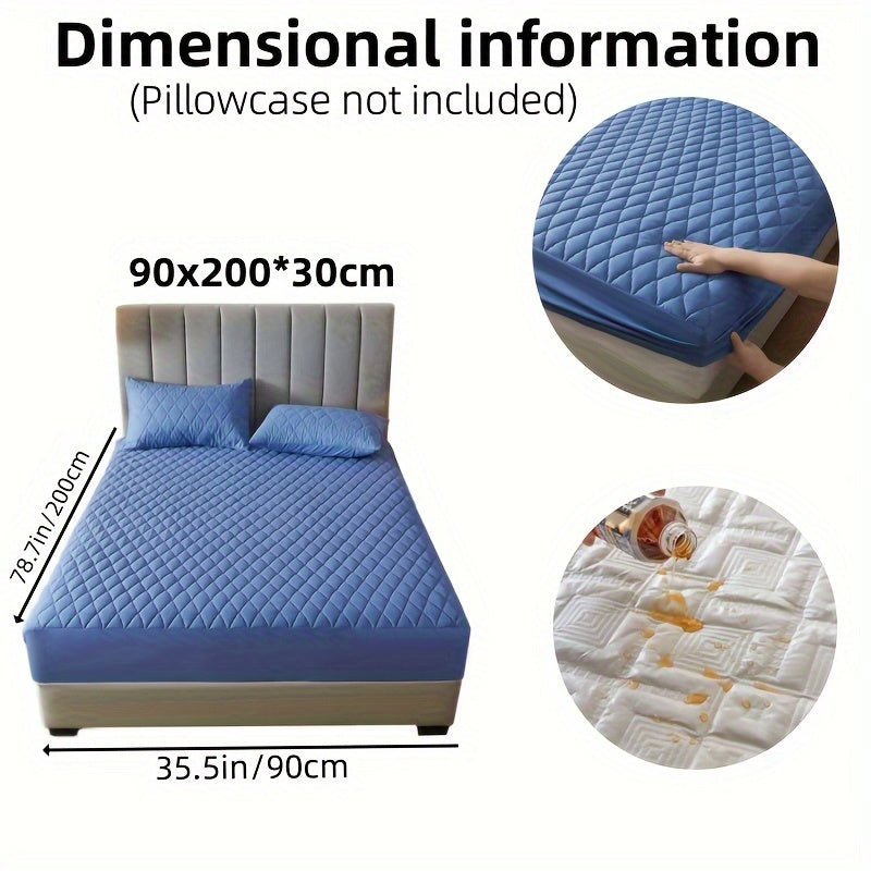 1pc Solid Color Luxurious Mattress Protector - Waterproof, Soft & Cozy Cover - Non-slip All-inclusive Guest Room Bedding - Excludes Pillowcase & Pillow Insert