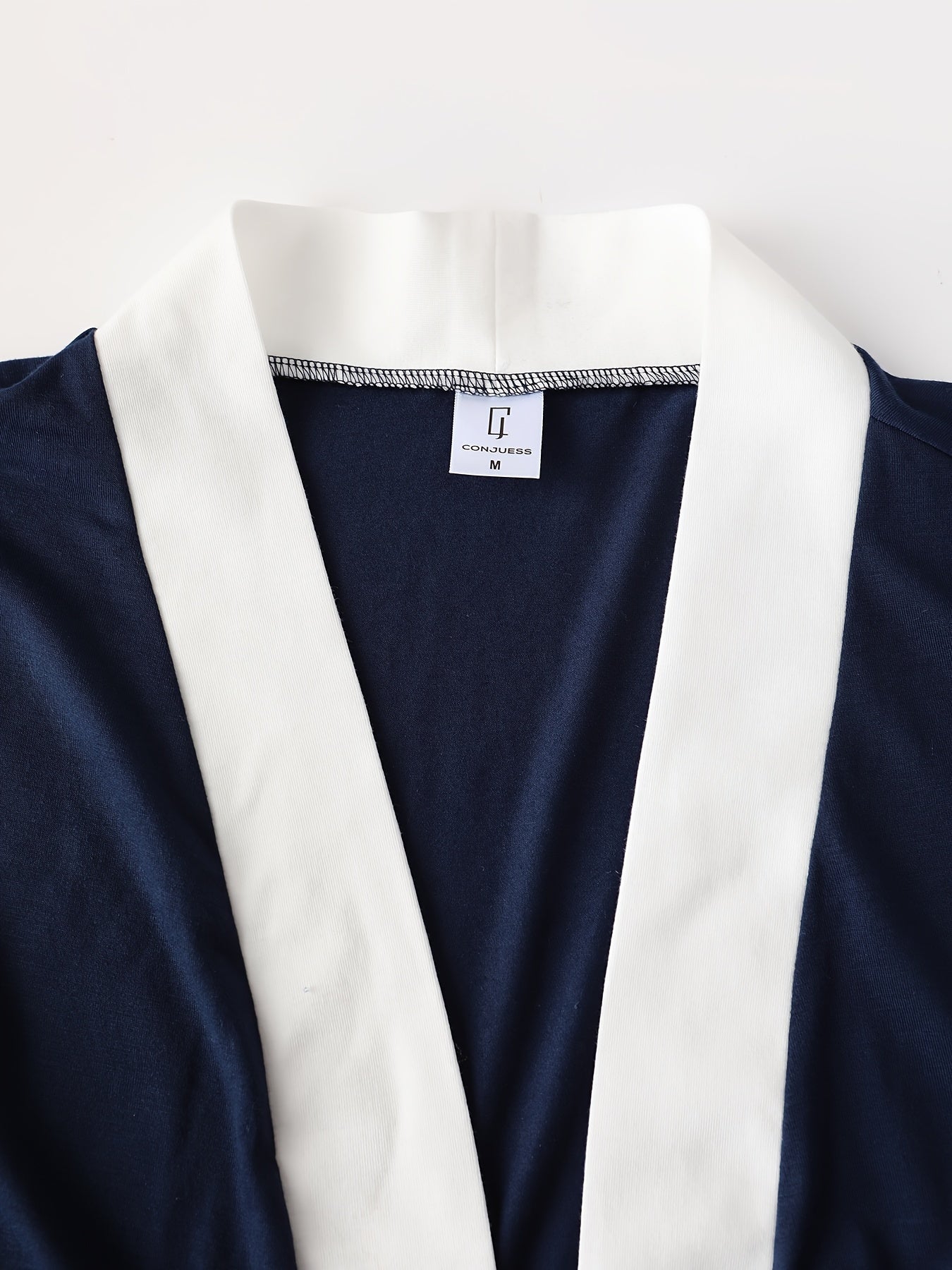 Mens Comfy Color Block Robe - Soft One-Piece Night-Robe with Spacious Pocket and Adjustable Lace-Up Closure - Perfect for Lounging Around the House in Pajamas After Bath or Shower